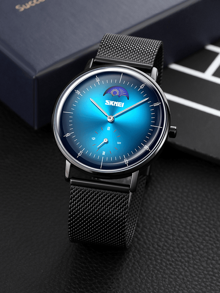 SKMEI 9245 Fashion Business Stainless Steel Watch Strap 3ATM Waterproof Male Quartz Watch - MRSLM
