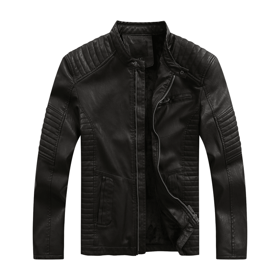 3New Style Washed Men'S Pu Leather Jacket - MRSLM