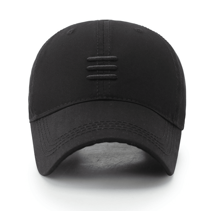 Embroidered Three-Bar Baseball Cap with Curved Brim Cap - MRSLM
