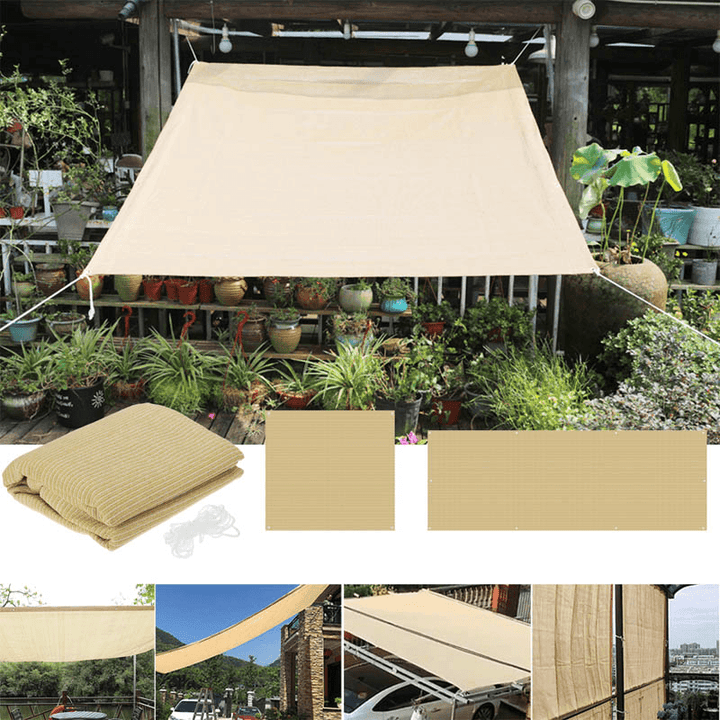 Sun Shade Net Sunscreen Waterproof Foldable Shade Coth Outdoor Top Canopy for Camping Garden Patio - MRSLM