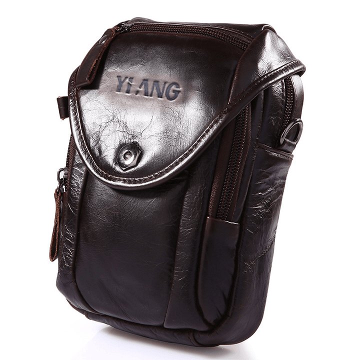 Multifunction Small Fashion Waist Bag Men Leather Belt Phone Bag Single Shoulder Bag Crossbody Bag - MRSLM