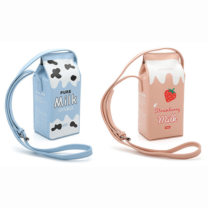 Women's Cute Milk Box Crossbody Bag: Fashionable and Casual Phone Bag - MRSLM
