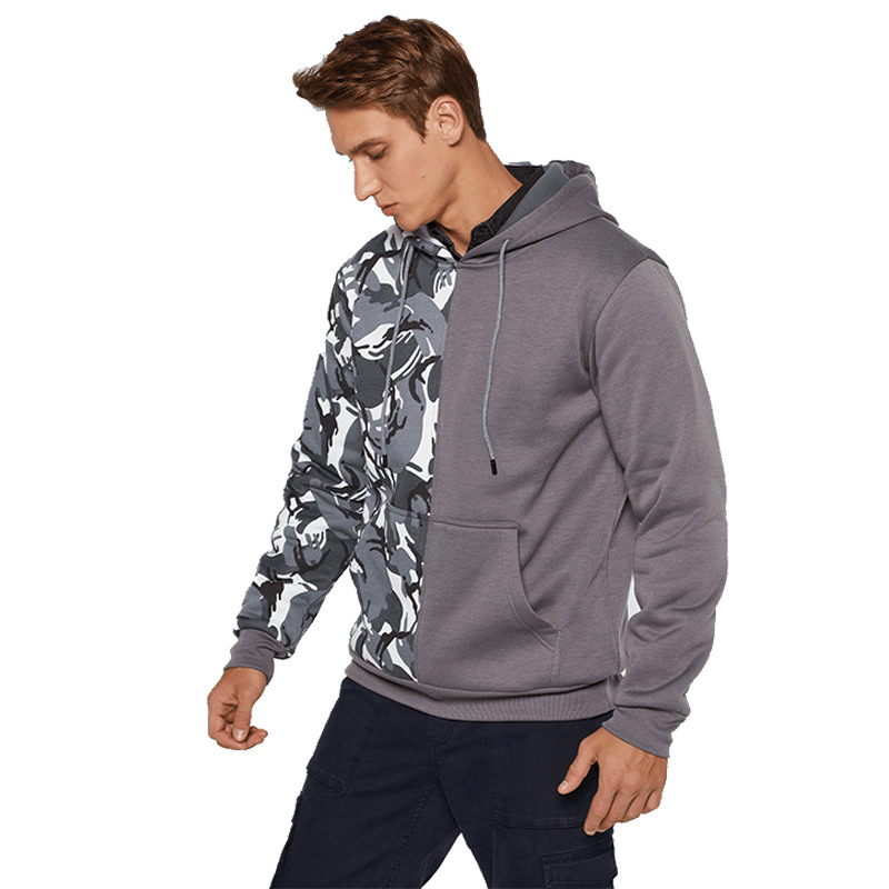 Camouflage Double-Blocking Color Street Sports Sweatshirt - MRSLM