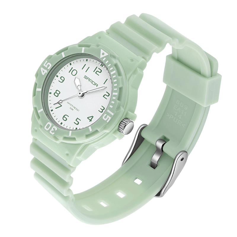 SANDA 6011 Fresh Color Silicone Strap Ultra Light-Weight Women Quartz Watch - MRSLM