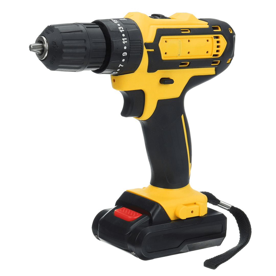 Cordless Rechargeable Electric Drill Screwdriver LED Portable Metal Wood Drilling Tool W/ 1/2Pcs Battery & Storage Box - MRSLM