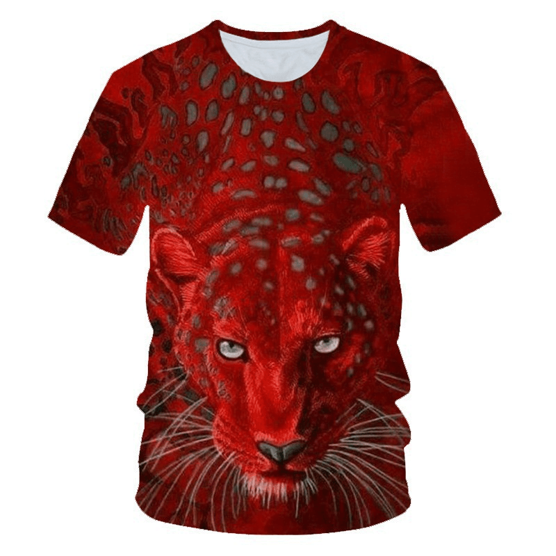 Round Neck Short Sleeve 3D Digital Printing T-Shirt - MRSLM