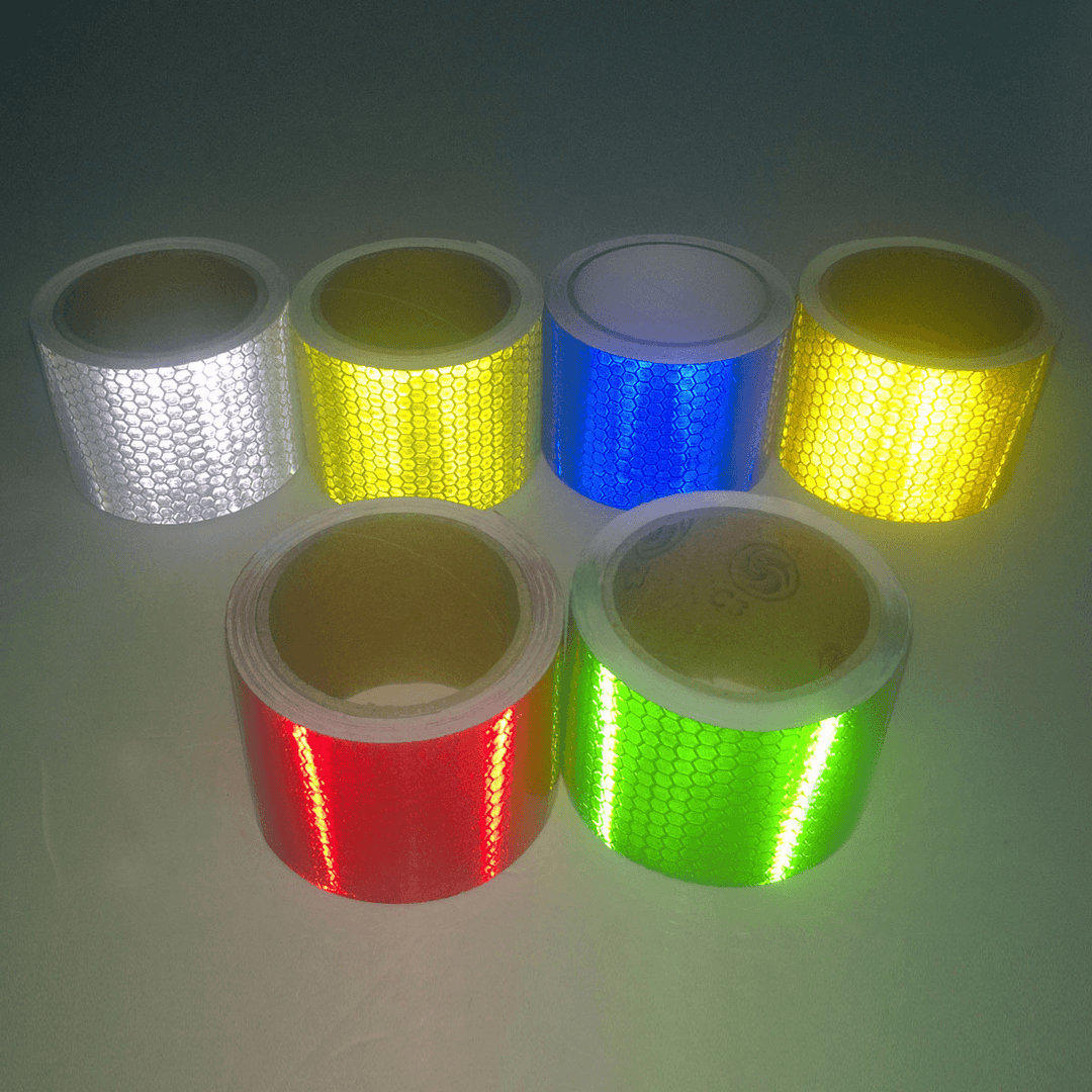 3M Long Safety Caution Reflective Tape Warning Tape Sticker Self Adhesive Tape 6 Colors - MRSLM
