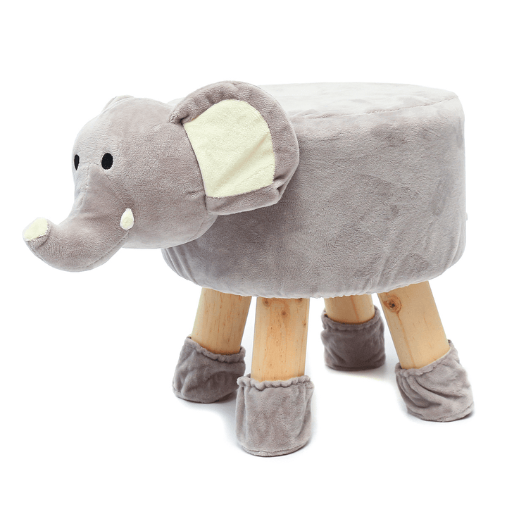 Animal Footstool Ottoman Footrest Stool Foot Rest Small Chair Seat Sofa Couch Wooden Chair for Children - MRSLM