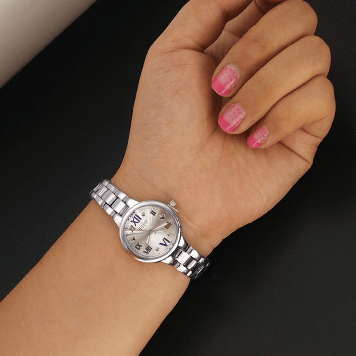 JULIUS 919 Simple Alloy Case Fashion Girls Students Quartz Wrist Watch - MRSLM