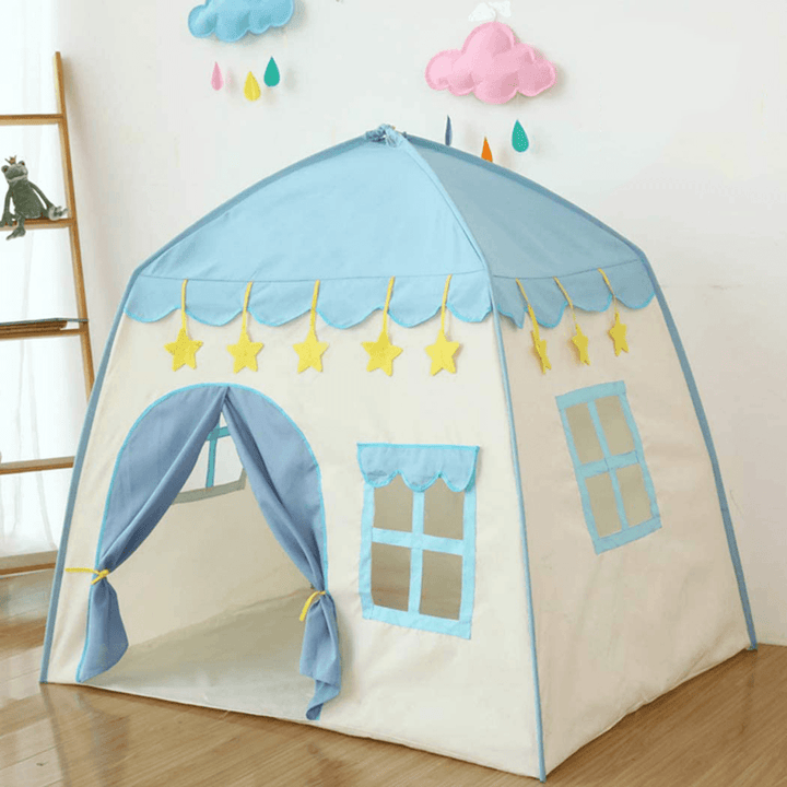51Inch Large Sturdy Kids Play Tent Princess Playhouse Castle Children Fairy Tale Teepee Indoor/Outdoor with Carry Bag for Boys Girls Gift - MRSLM