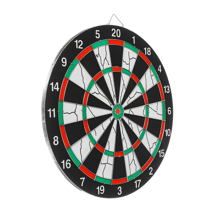 15 Inch Flocking Dart Board Front Double Sided + 6Pcs Darts for Home Club Entertainment Leisure Game Toy Gifts - MRSLM