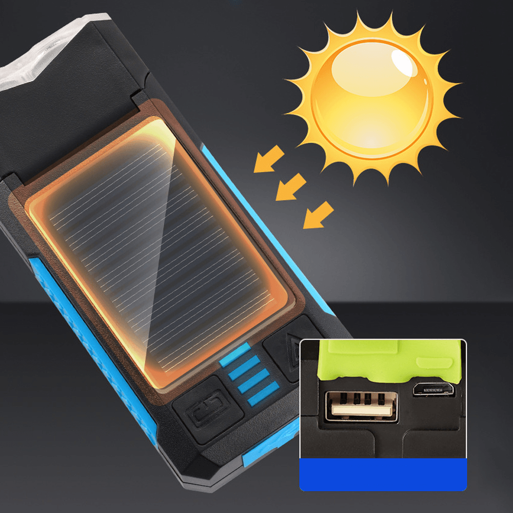 XANES® 5-In-1 Solar Bike Headlight 2000Mah 400LM 4 Modes Bicycle Front Lamp 130Db Horn USB Rechargeable Power Bank Outdoor Cycling - MRSLM