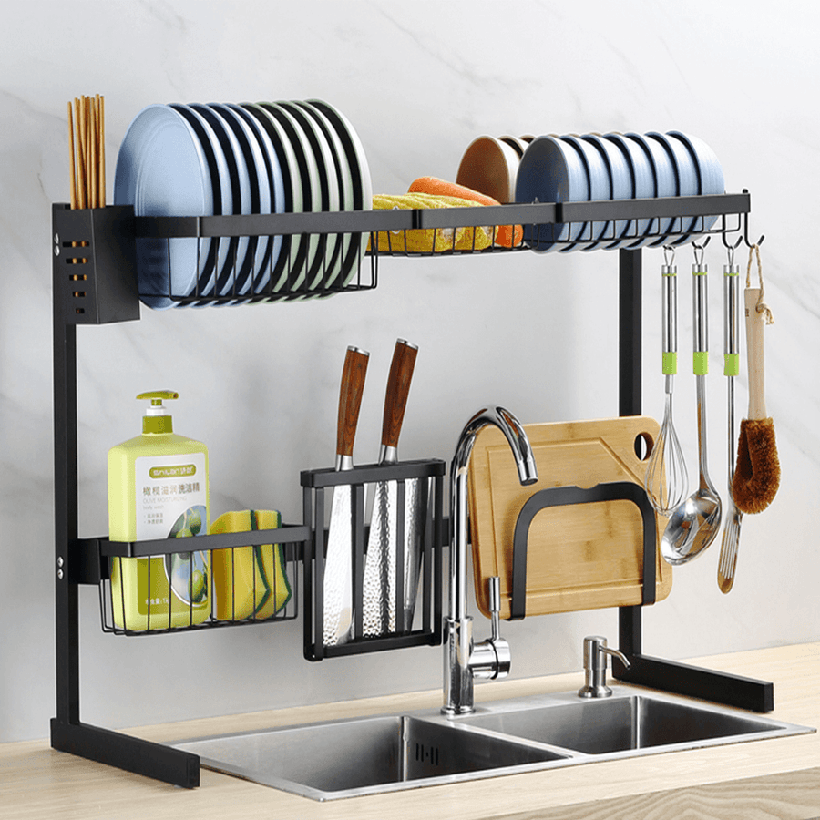 Stainless Steel over Sink Dish Drying Rack Holder Storage Multifunctional Arrangement for Kitchen Counter - MRSLM