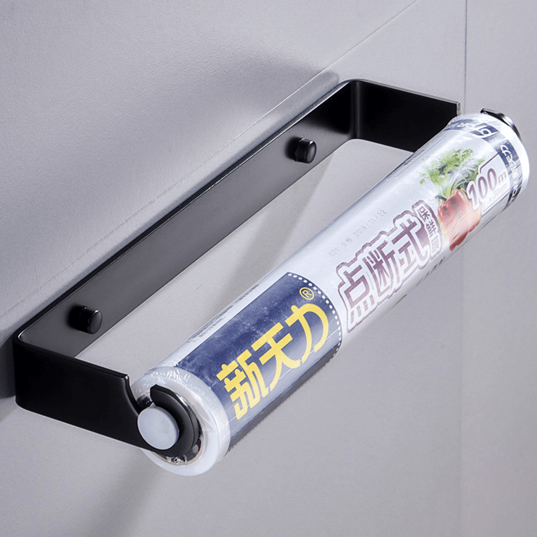 32Cm Kitchen Wall-Mount Paper Towel Holder Aluminum Rack Roll Hanging Stand - MRSLM