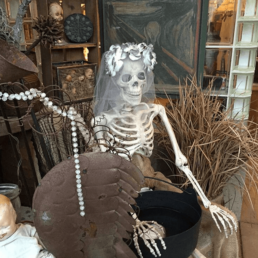 170Cm Halloween Skeleton Poseable Decorations Life Size Party Decoration Gift PVC - MRSLM