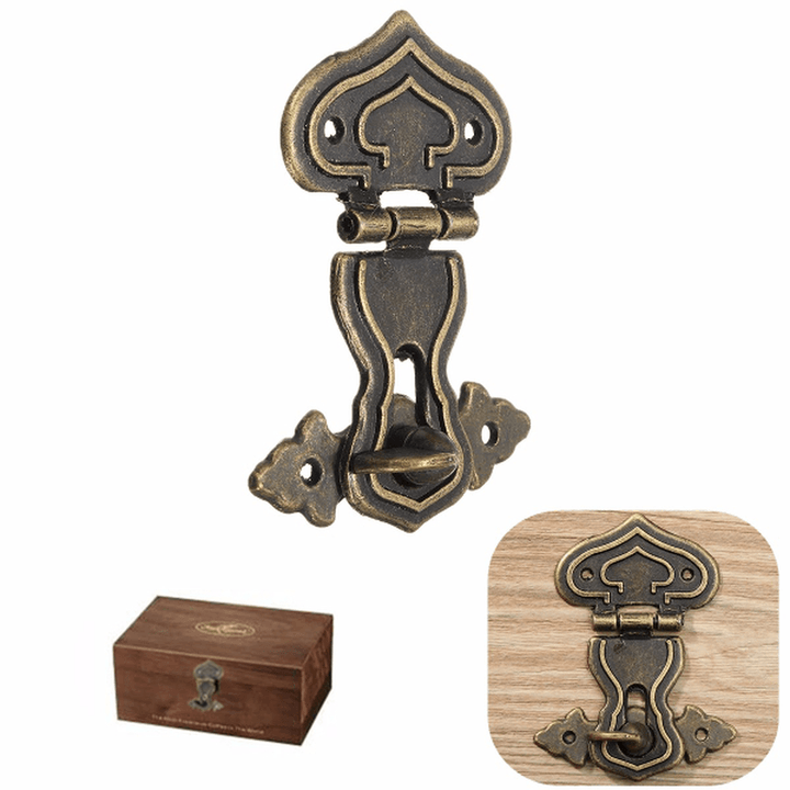 Retro Vintage Decorative Latch Hasp Pad Chest Lock for Wooden Jewelry Box - MRSLM