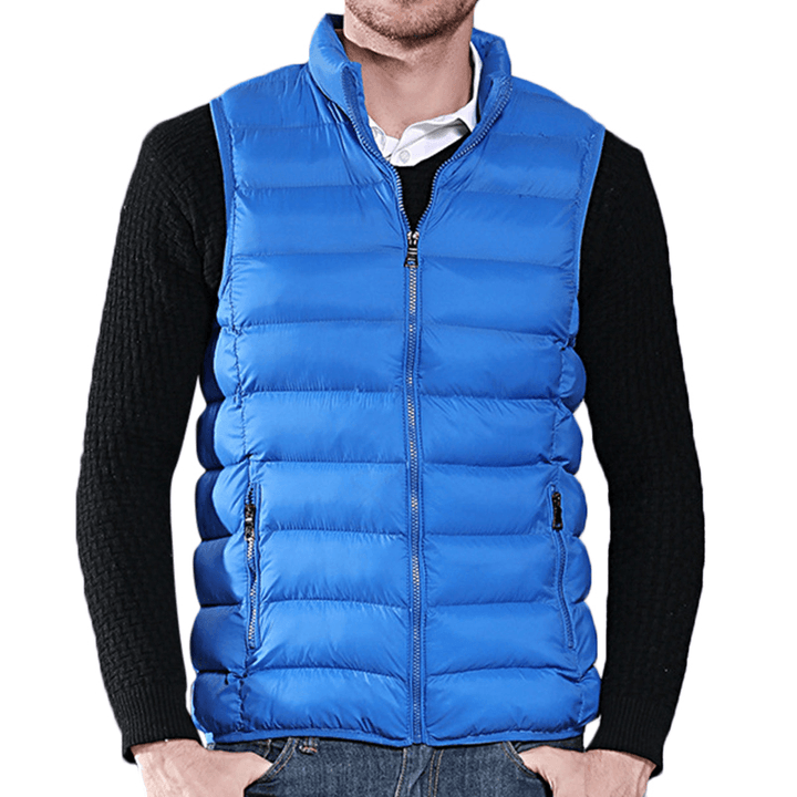 Mens Winter Lightweight Thin Sleeveless Zipper Warm Vest - MRSLM