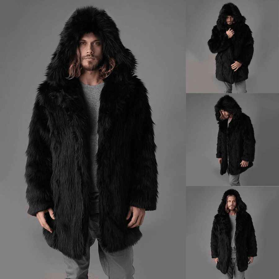 Fashionable Temperament Men'S Faux Fur Jacket to Keep Warm - MRSLM