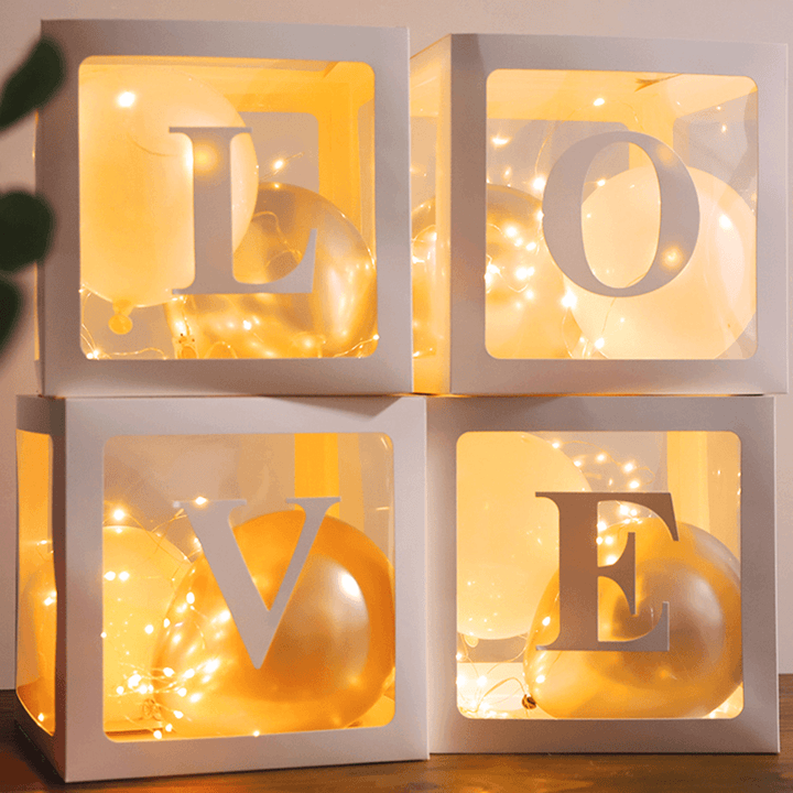Transparent Alphabet Girl Box Balloons Baby Shower Decorations Gender Reveal Boy Girl One Year Old Party Decor - MRSLM