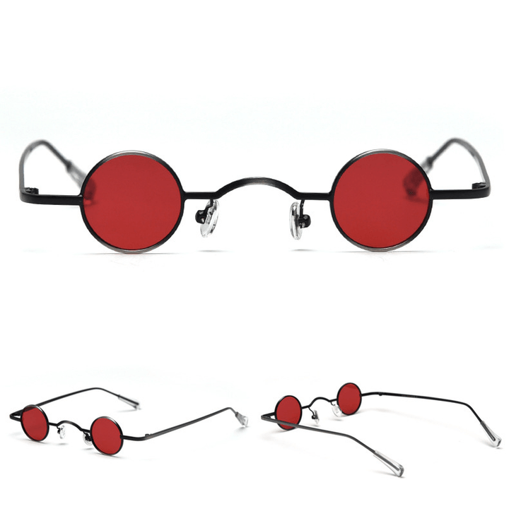 Retro Super Small Frame Concave Shape round Frame Sunglasses Women - MRSLM