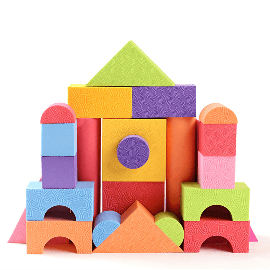 25Pcs Soft Lightweight EVA Foam Building Blocks DIY Model Construction Toy Kids Educational Toys - MRSLM