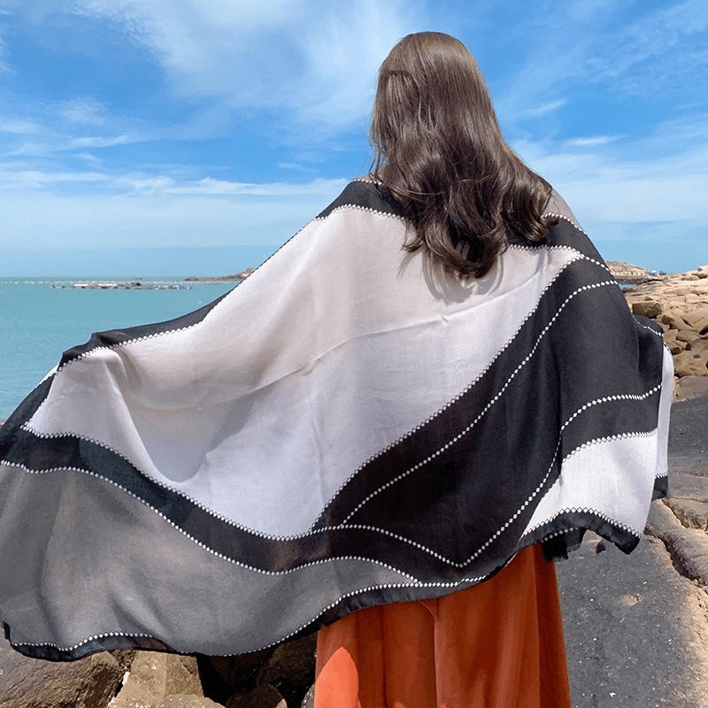 Women'S Thin Ethnic Style Scarf Oversized Sunscreen Shawl - MRSLM