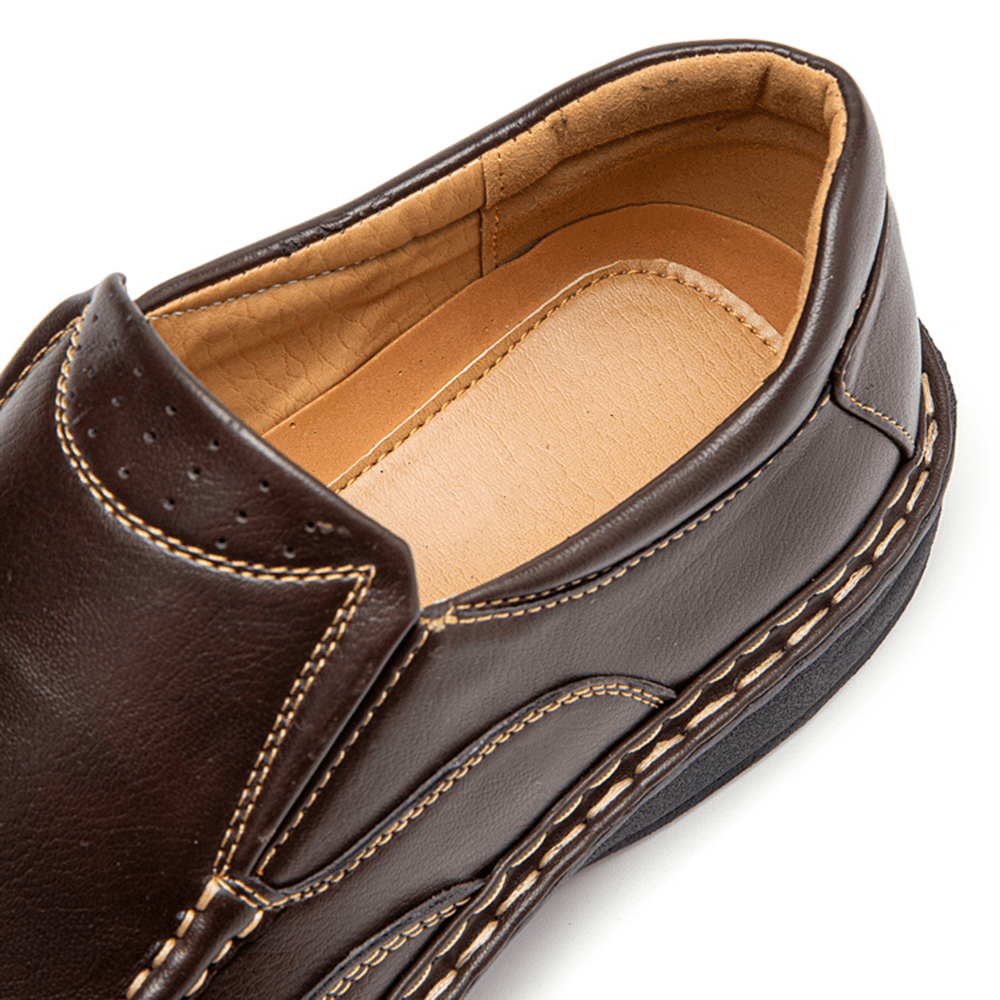Men Breathable Slip Resistant Soft Sole Comfy Slip-On Casual Shoes - MRSLM