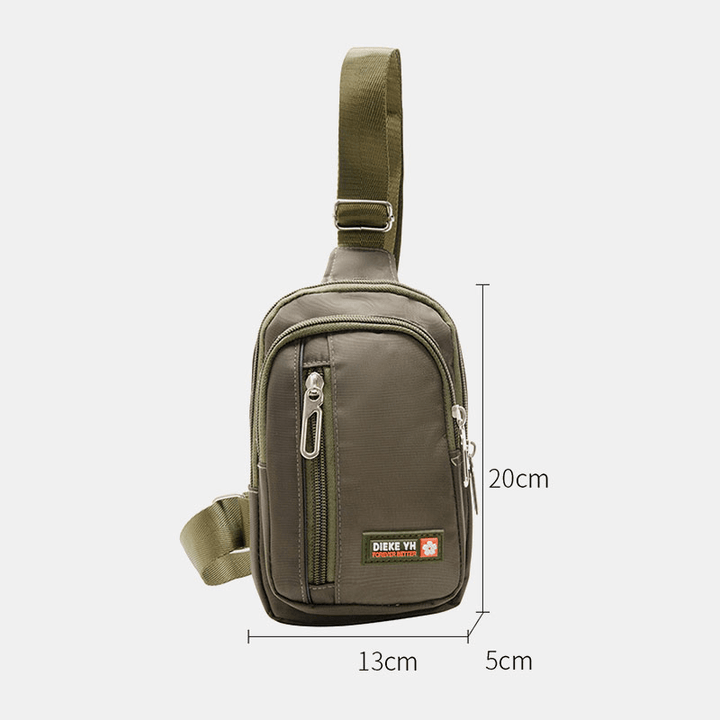 Men Nylon Sport Multi-Pocket Crossbody Bag Chest Bag Sling Bag - MRSLM