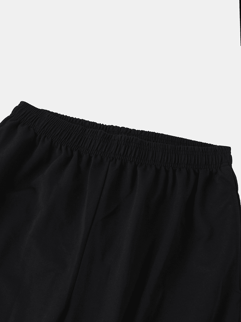 Mens Cotton Side Striped Casual Drawstring Elastic Waist Pants with Pocket - MRSLM