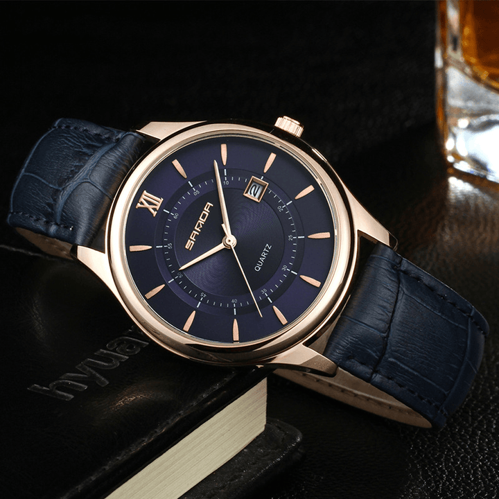 SANDA P204 Business Style Men Wrist Watch Date Display Japanese Movement Quartz Watch - MRSLM