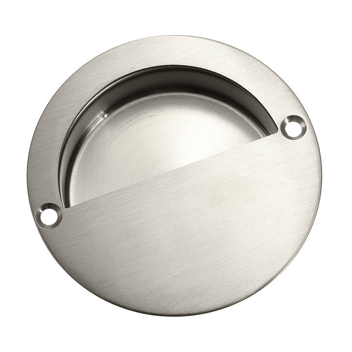 Flush Recessed Pull Door Handle SUS Stainless Steel Circular Covered Type with 2 Screws - MRSLM