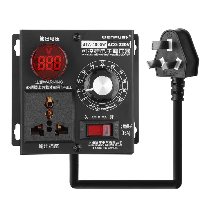 LED 4000W 220V Digital SCR Electronic Regulator Motor Fan Electric Drill Variable Speed Governor Temperature Thermostat - MRSLM