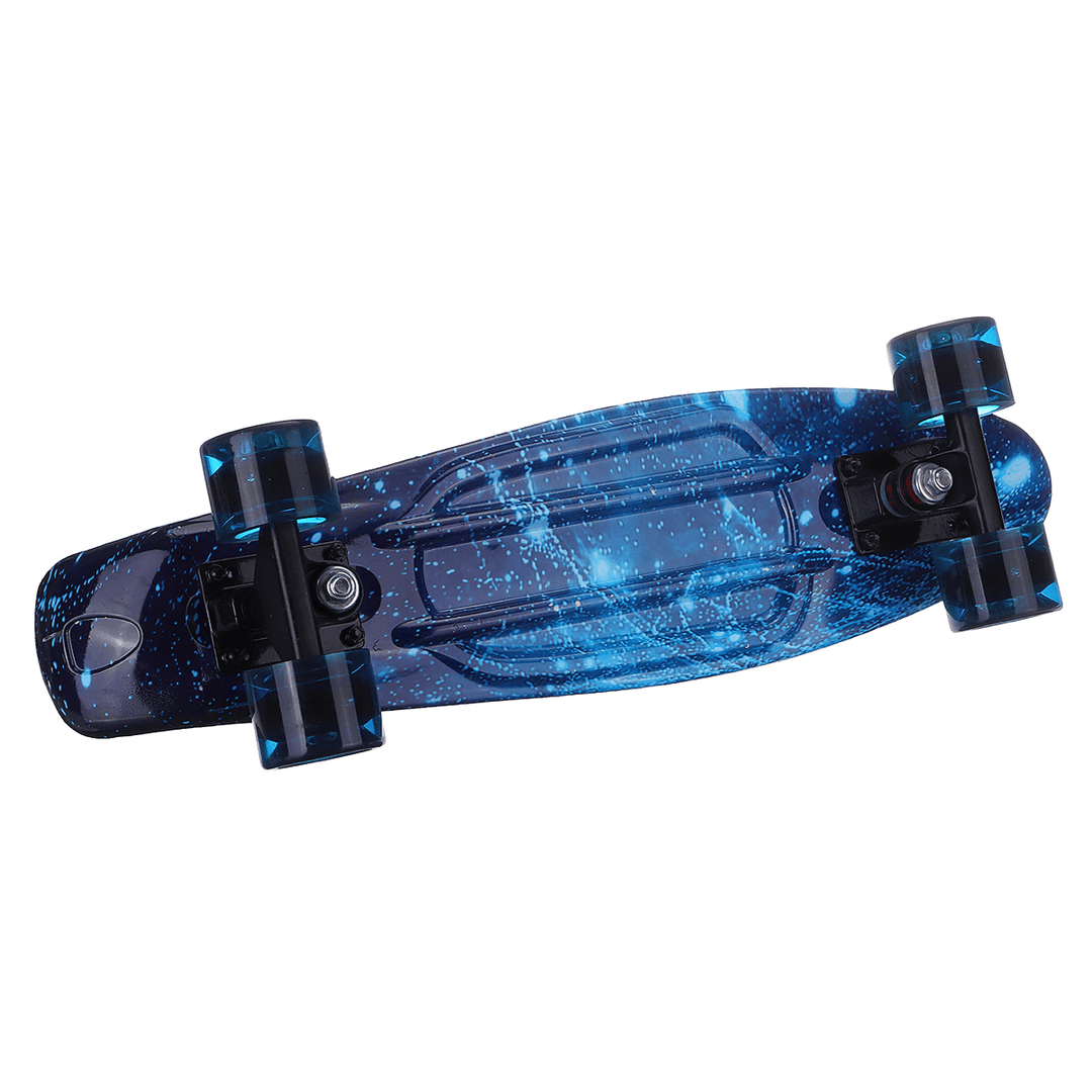22" Mini Skateboards Kids Sport Long-Board with LED Wheels for Children Beginners Ages 6-12 - MRSLM