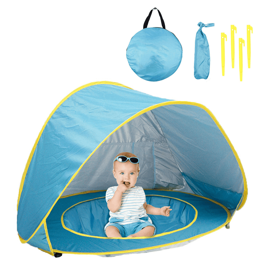 Infant Baby Pop up Camping Beach Tent Waterproof UV Sunshade Shelter with Water Pool - MRSLM