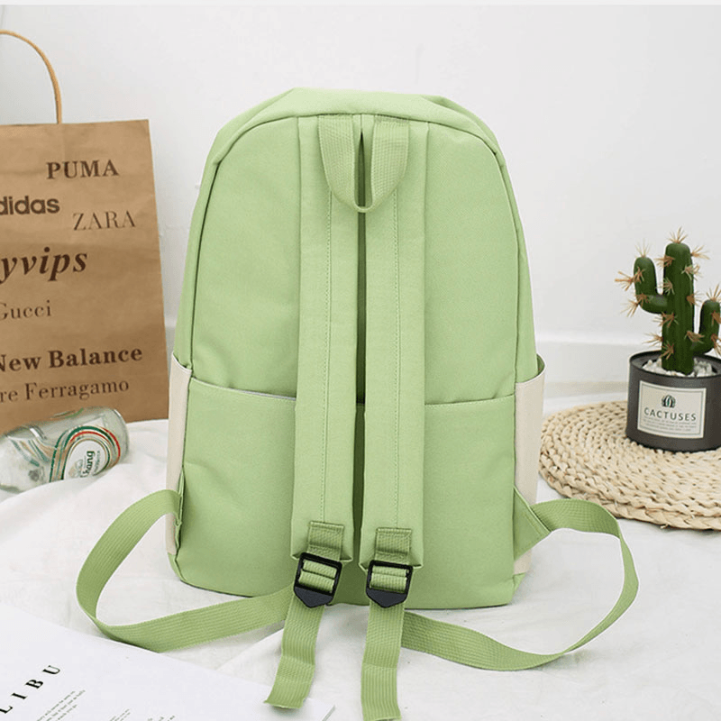 4 PCS Canvas Preppy Multifunction Combination Bag Tote Large Capacity Backpack Crossbody Clutch Wallet - MRSLM