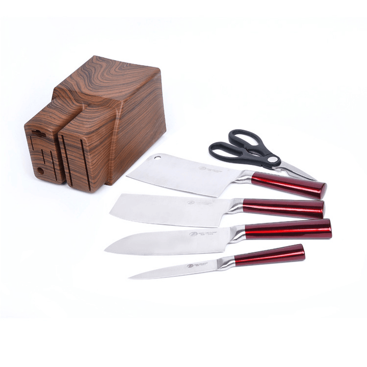 Stainless Steel Knife Set of Kitchen Knives Gift Chef Knives 6 Piece Meat Fruit Vegetable Anti-S - MRSLM