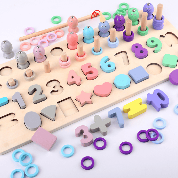 Kids Children Wooden Numbers Math Puzzle Board for Toddlers Educational Early Learning Toys - MRSLM