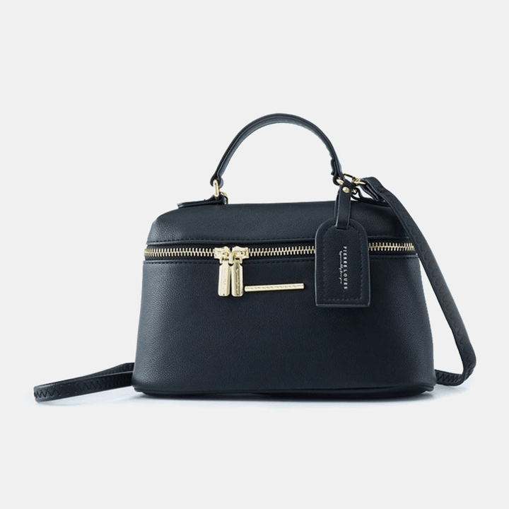 Women PU Leather Large Capacity Casual Simple Shoulder Crossbody Bag Handbag - MRSLM