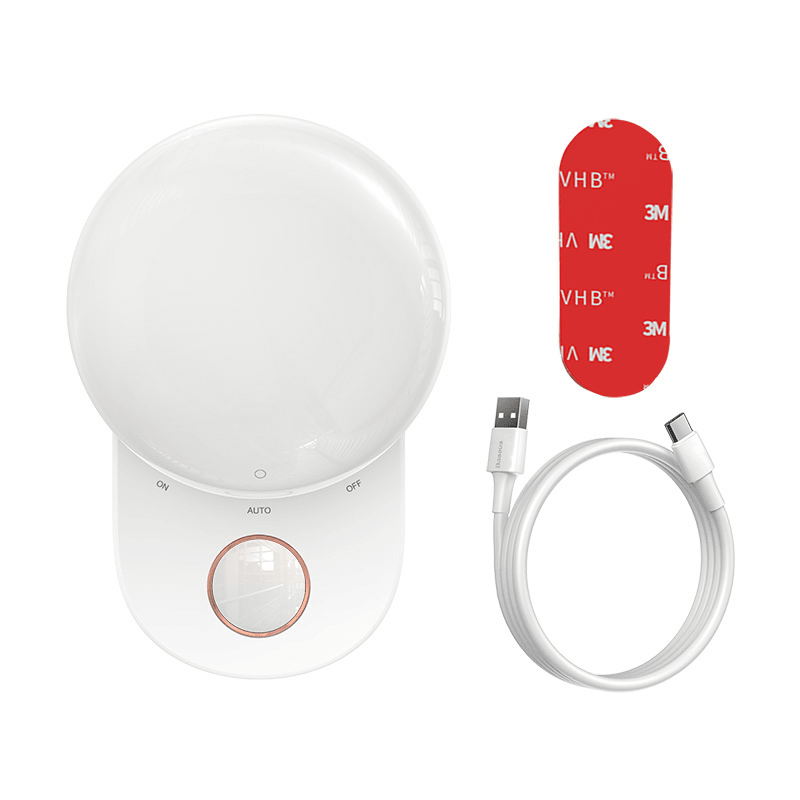 Baseus Mini Induction LED Night Light Full Moon Sensor Control Night Light Lamp for Children Kids Living Room Bedroom Lighting - MRSLM