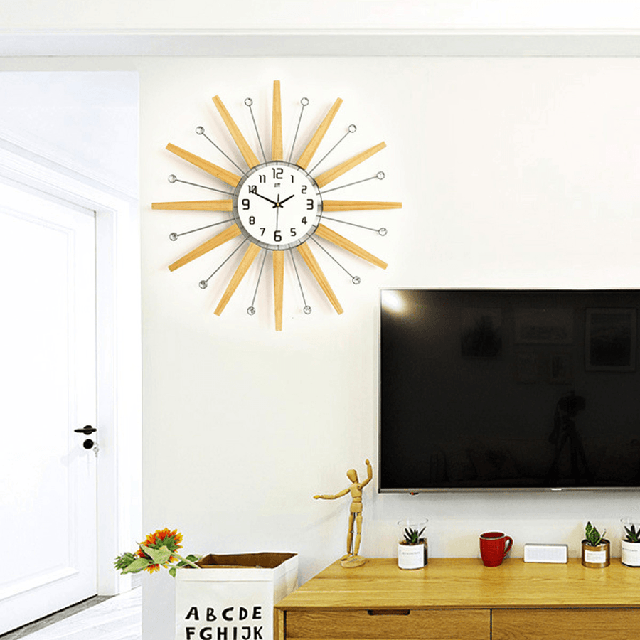 65*65Cm Clear Wide Large Density Board Wall Clock with 3D Butterfly Stickers - MRSLM
