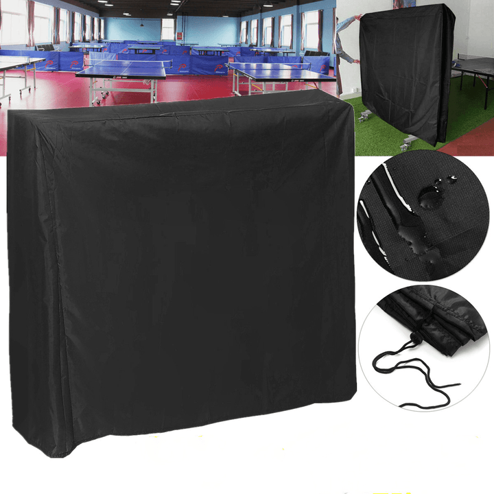 Black Table Tennis Protector 160Cm Waterproof Dustproof Ping Pong Table Storage Cover - MRSLM