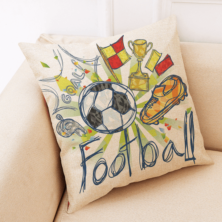 Honana the 2018 Russia World Cup Cotton Linen Cushion Pillow Case Soccer Pillow Covers for Home Bedroom Sofa Holiday Decor - MRSLM