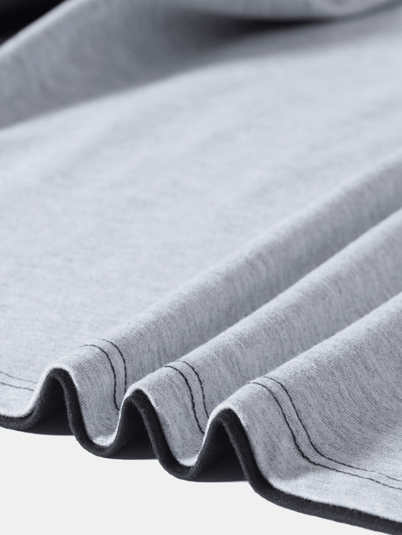 Mens Two Tone Stitching 100% Cotton Long Sleeve Casual Golf Shirts - MRSLM