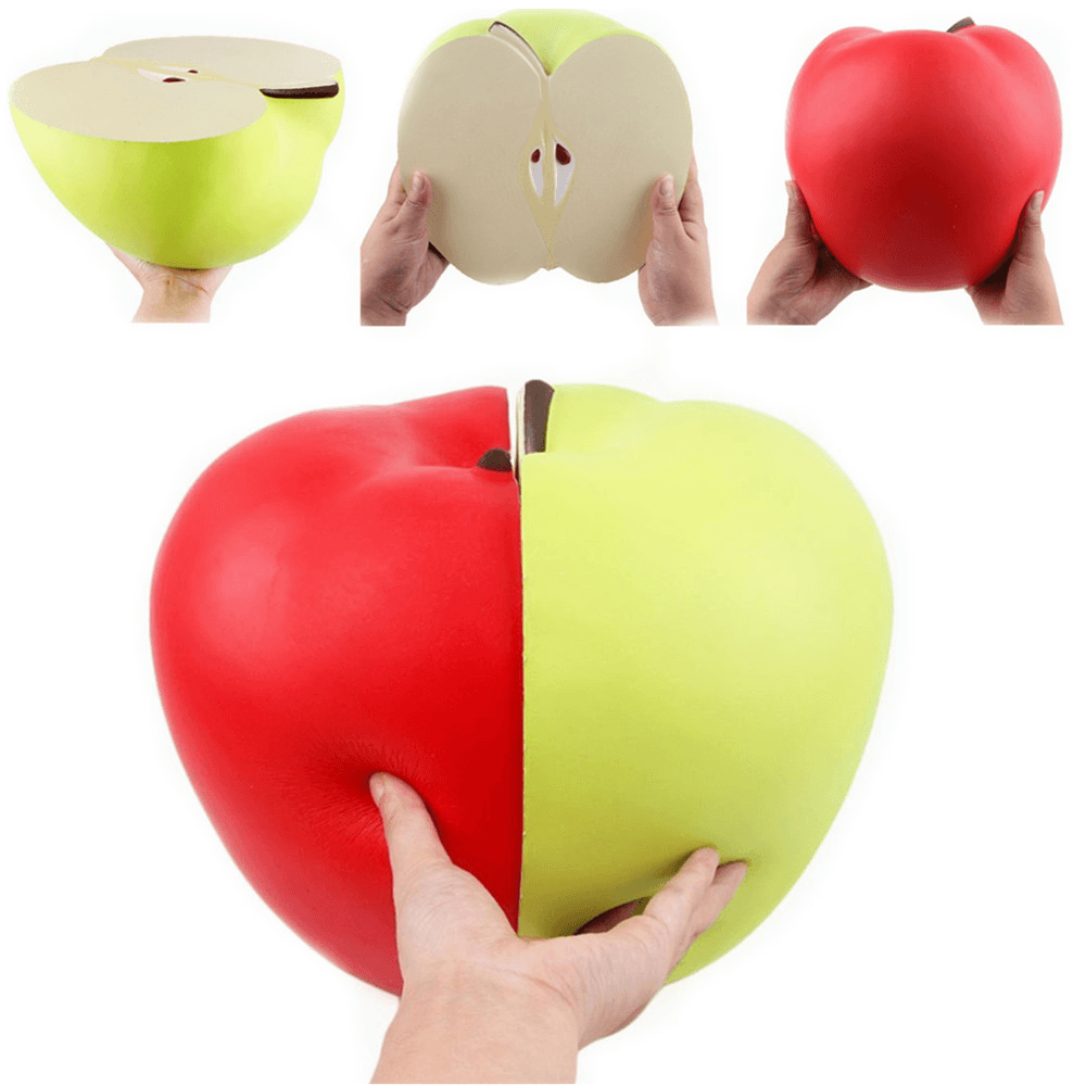 Huge Squishy 9.45In 24Cm Half Apple Green Red Slow Rising Jumbo Giant Soft Squishies Soft Stress Reliever Toy - MRSLM