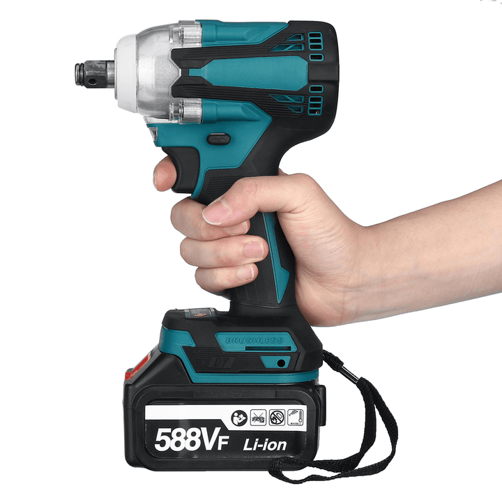 4 Speed Cordless Electric Impact Wrench 4000Rpm Brushless Rechargeable Torque Wrench Socket Power Tool 1/2 X588Vf Battery - MRSLM