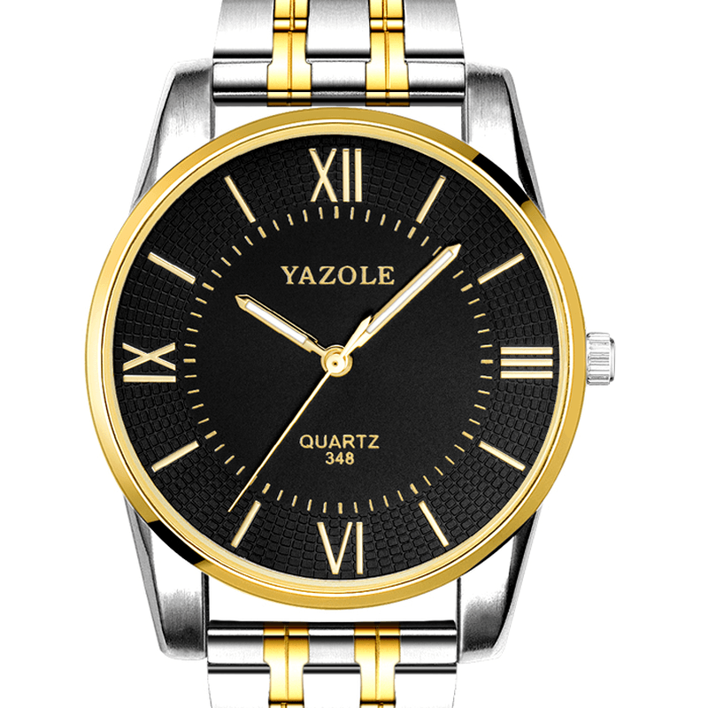 YAZOLE 348 Full Steel Men Fashion Business Style Liminous Display Quartz Watch - MRSLM