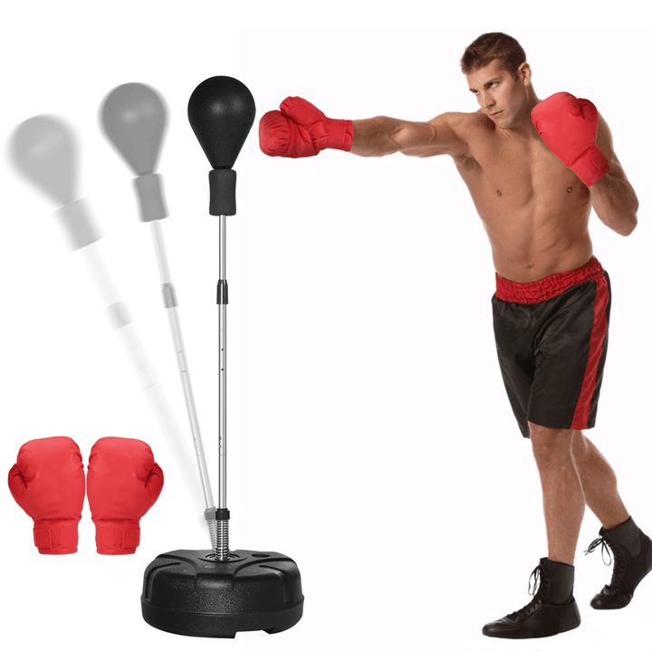 Boxing Punch Bag Set Speed Training Professional Stand Punching Bag Adjustable Height Exercise Fitness Home Gym with Gloves - MRSLM
