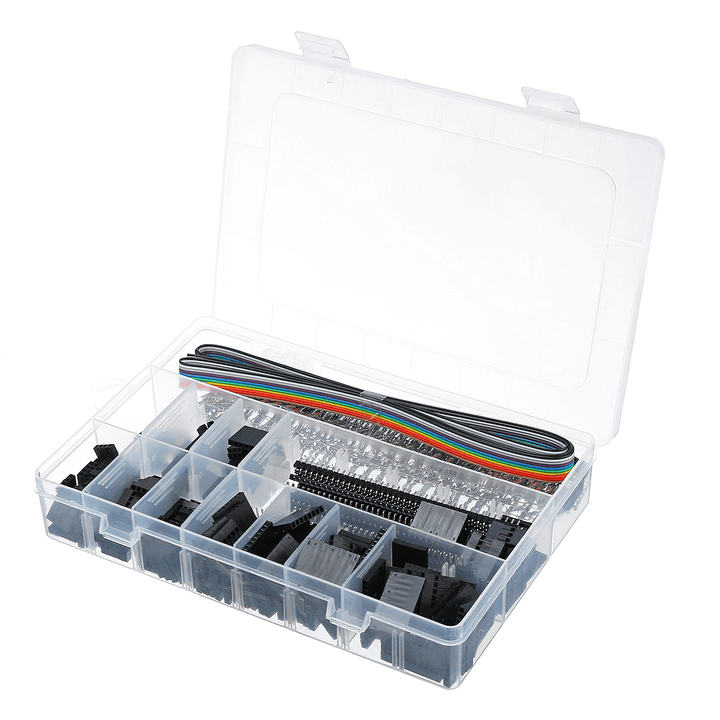635Pcs Dupont Connector Housing Male/Female Pin Connector 40 Pin 2.54Mm Pitch Pin Headers and 10 Wire Rainbow Color Flat Ribbon IDC Wire Cable Assortment Kit - MRSLM