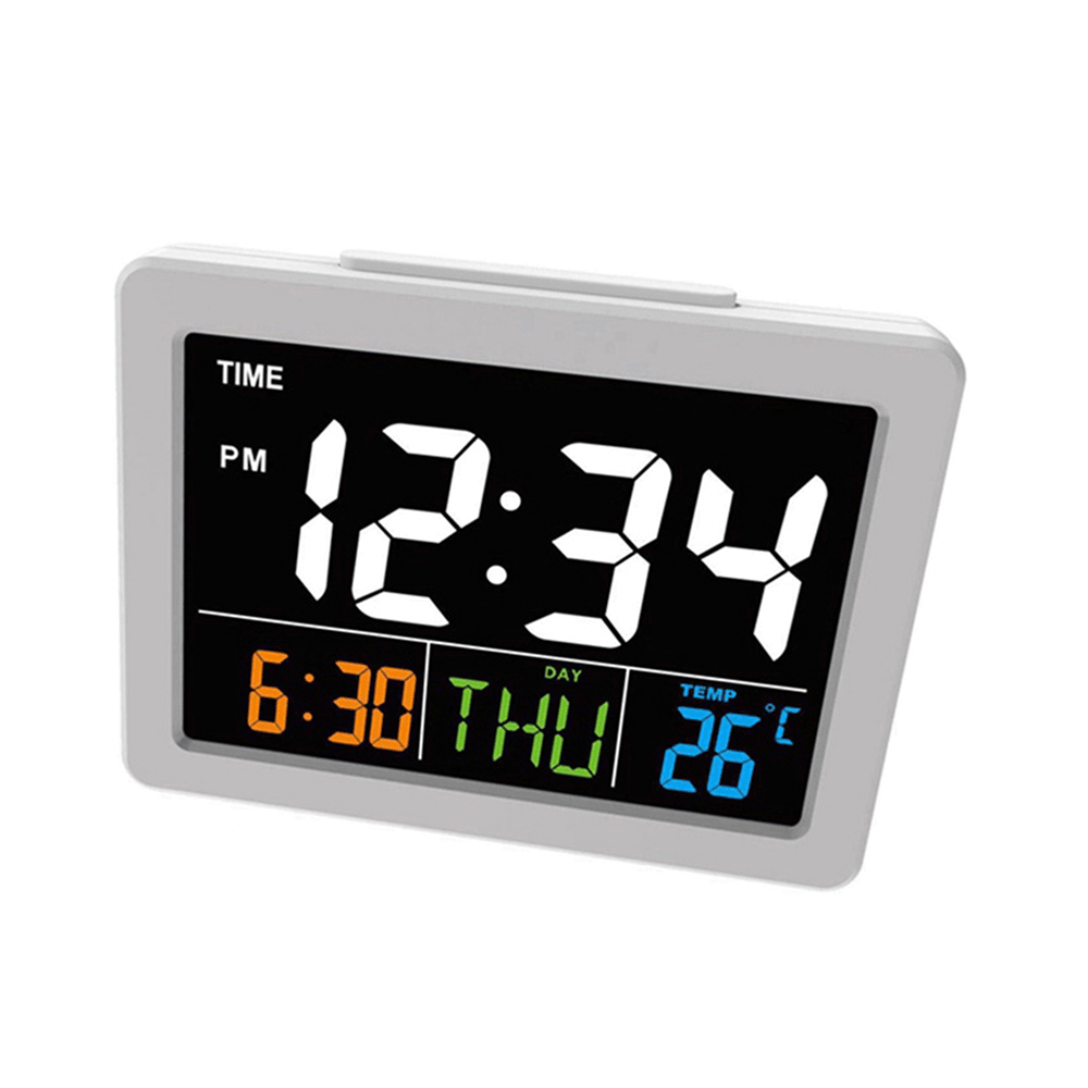 Calendar Multifunction Gift Home Temperature Clock LCD Display Desktop Electronic Digital LED Large Alarm Clock - MRSLM
