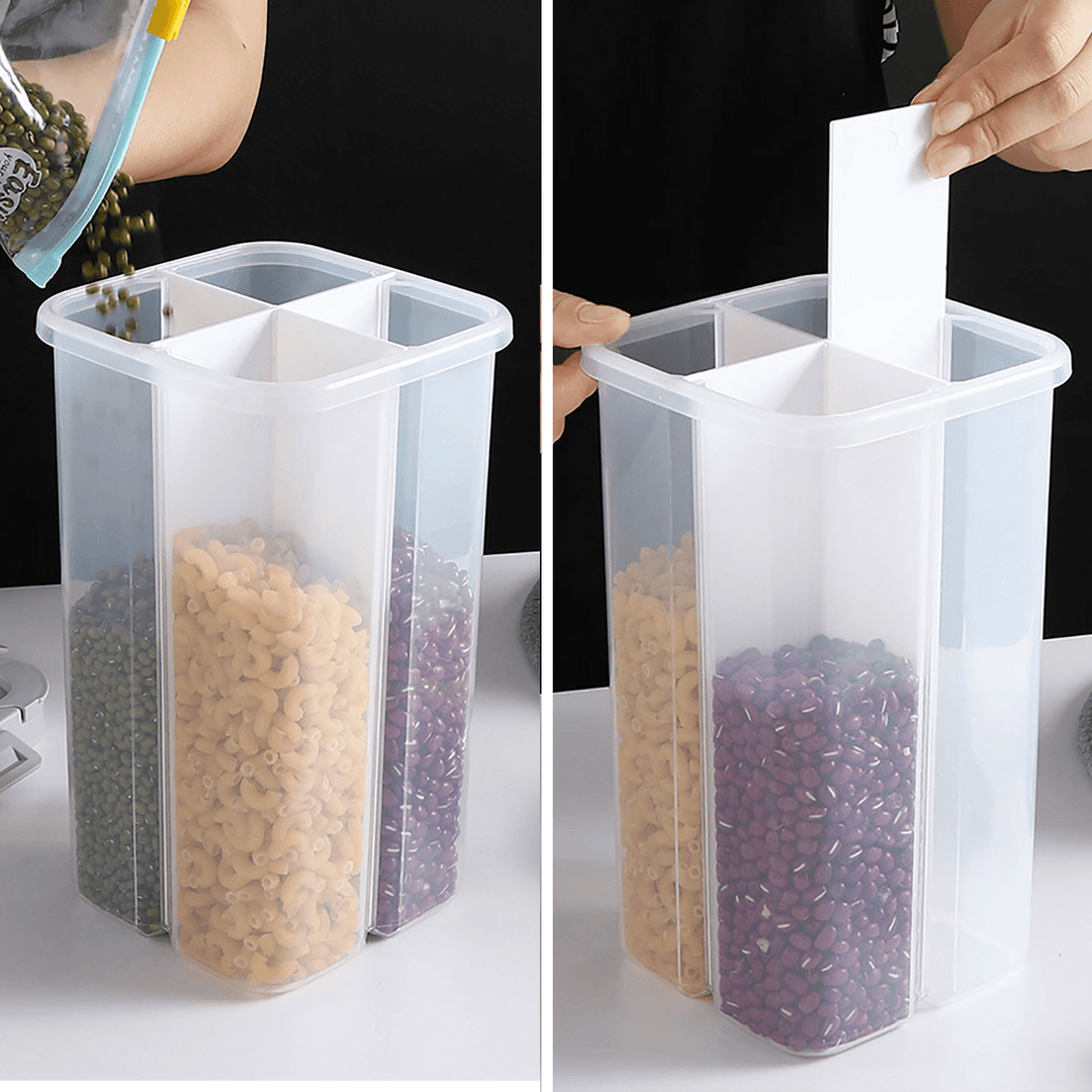 Food Storage Box Compartment Snack Removable Plastic Container Kitchen Case - MRSLM